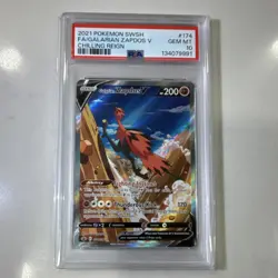 Pokemon Galarian Zapdos V 174/198 Chilling Reign Ultra Rare PSA 10 Holo Full Art - Image 1