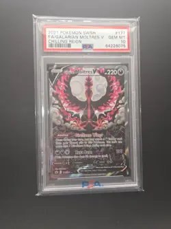 Pokemon Chilling Reign Galarian Moltres V 177/198 Full Art Holo PSA 10 - Image 3