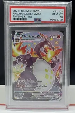 Pokemon Charizard VMAX Shining Fates Full Art #SV107 PSA 10 Gem Mint - Image 1