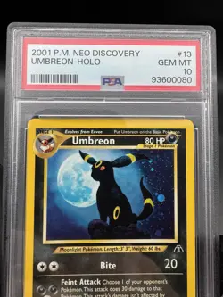 2001 Pokemon Umbreon Neo Discovery Unlimited Holo Rare #13 PSA 10 Gem Mint - Image 2