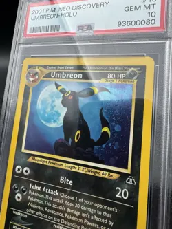 2001 Pokemon Umbreon Neo Discovery Unlimited Holo Rare #13 PSA 10 Gem Mint - Image 4