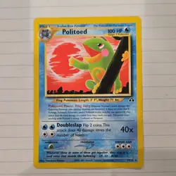 Pokemon Politoed Neo Discovery 27/75 Rare Unlimited Regular 100 HP - Image 1