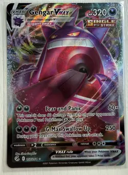 Pokemon TCG Gengar VMAX 157/264 Swsh08: Fusion Strike NM-M Condition - Image 1