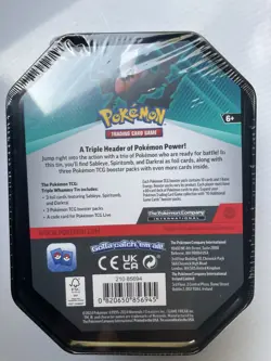 3 x Triple Whammy Collector Sealed Tins Complete Tin Set Pokemon TCG 2024 - Image 5