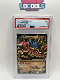 2014 POKEMON XY FURIOUS FISTS #55 M LUCARIO EX PSA 1 - Image 1