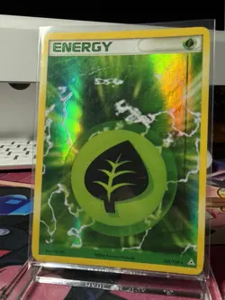 2006 Pokemon TCG Grass Energy 105/110 Holon Phantoms Holo Rare Basic Energy - Image 2