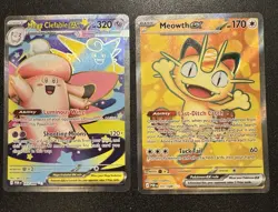 Mega Clefable ex 103 & Meowth EX 107 Pokemon Perfect Order Full Art - Image 1