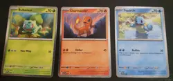 Pokemon 151 Charmander Bulbasaur Squirtle SVP 046 047 048 Cosmos Foil Kanto Set - Image 1