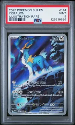 PSA 9 - 2025 Pokemon Black Bolt Cobalion #144 - IR - Image 1