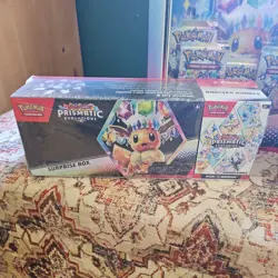 Pokemon TCG Prismatic Evolutions Sealed Lot (19 packs, 2 stamped promos, binder) - Image 3