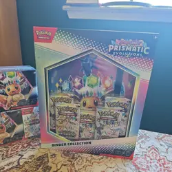 Pokemon TCG Prismatic Evolutions Sealed Lot (19 packs, 2 stamped promos, binder) - Image 5