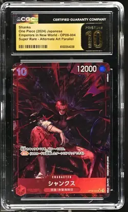 One Piece CCG Shanks Emperors JPN SR Alt Art Parallel OP09-004 CGC 10 Pristine - Image 1