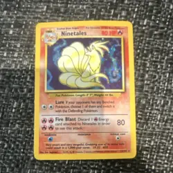 Pokemon Ninetales Base Set Holo Rare 80 HP Card 12/102 1999 English - Image 1