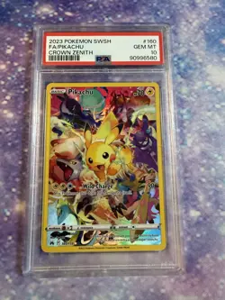 PSA 10 Pikachu #160 Crown Zenith Full Art Pokemon Card - Image 1