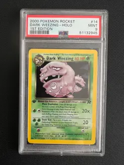 Pokemon TCG Dark Weezing 14/82 Team Rocket Holo 1st Edition PSA 9 - Image 1