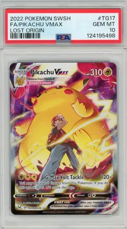 2022 Pokemon SWSH Lost Origin #TG17 FA Pikachu VMAX PSA 10 GEM MINT - Image 1