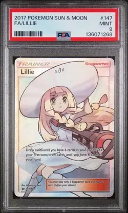 2017 POKEMON SUN & MOON #147 FA/LILLIE PSA 9 Mint - Image 1