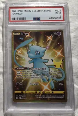 Pokemon Celebrations Mew Full Art Secret Rare Holo PSA 9 025/025 - Image 1
