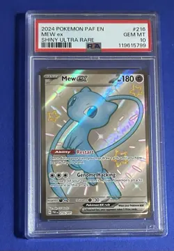 2024 Pokemon PAF EN Mew ex Shiny Ultra Rare #216 PSA 10 GEM MT - Image 1