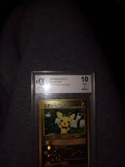 2000 Pokemon JP Neo Pichu Holo #172 Reverse Foil Promo Graded BCCG 10 - Image 2