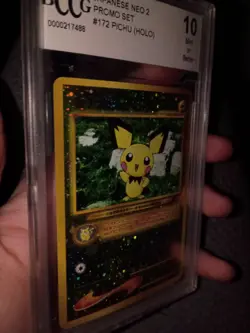 2000 Pokemon JP Neo Pichu Holo #172 Reverse Foil Promo Graded BCCG 10 - Image 4