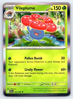 Pokemon Vileplume Phantasmal Flames PFL RARE HOLO 003/094 Shibuzoh. NM - Image 1