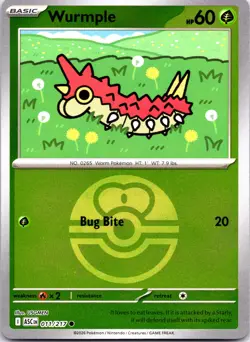 Pokemon Wurmple Love Ball ME: Ascended Heroes ASC REVERSE HOLO 011/217 NM TCG - Image 1