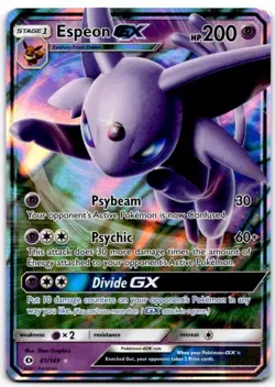Espeon GX 61/149 Holo Ultra Rare SM Base Set Pokemon Holo Near Mint - Image 1