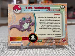 1999 Topps Pokemon #34 Nidoking (TV Animation Series 1) Green Logo LP - Image 2