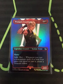 MTG Magic The Gathering Prompto Argentum Foil FIN Borderless Final Fantasy - Image 1