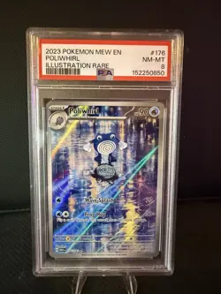 2023 Pokemon PSA 8 Poliwhirl #176/165 Scarlet & Violet 151 Illustration Rare IR - Image 1