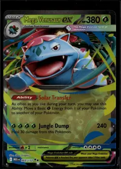 Mega Venusaur ex Double Rare ME01: Mega Evolution 003/132 Grass Holofoil Pokemon - Image 1
