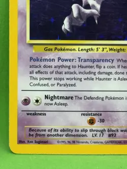 Haunter 6/62 - MP - Pokemon Fossil Unlimited - Holo Rare - Image 4