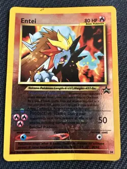 Entei 34 - Black Star Promo Reverse Holo Pokemon Card WOTC - Heavy Play - Image 1
