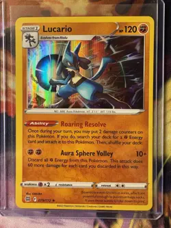 Lucario 79/172 Brilliant Stars Holo Rare Pokemon Card TCG 079/172 Pokemon - Image 1