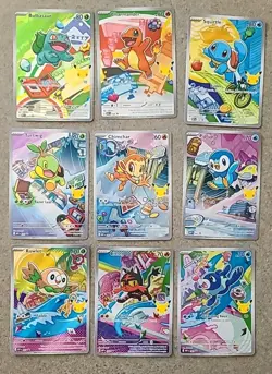 Pokemon 2026 First Partner Illustration Collection Series 1 Promos Set 9 Cards - Image 1
