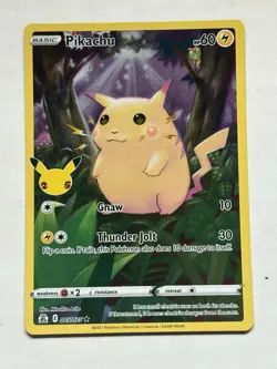 Pikachu - 005/025 - Pokemon Celebrations Sword & Shield Full Art Rare Card NM - Image 1