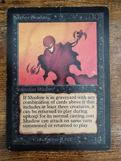 MTG Nether Shadow ⭐BETA MP+⭐ ⭐10 REAL HQ PICS! ⭐Rare Vintage 1993 Magic - Image 1