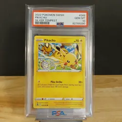 2022 Pokemon SWSH Silver Tempest Pikachu #049 - PSA GEM MT 10 - Image 1