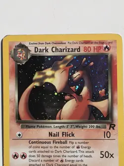 Dark Charizard Holo SWIRL Team Rocket 4 4/82 Pokemon LP YF1 - Image 1
