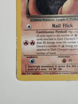 Dark Charizard Holo SWIRL Team Rocket 4 4/82 Pokemon LP YF1 - Image 3