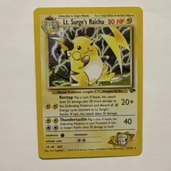 Pokemon Lt. Surge's Raichu 11/132 Gym Challenge Holo Rare Unlimited 80 HP - Image 1