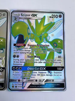 Pokemon Scizor GX SV72 & 233 Hidden Fates ENGLISH AND JAPANESE Full Art Holo SET - Image 5