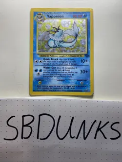 Pokemon TCG Vaporeon Jungle 12/64 Holo Unlimited Holo Rare - Image 3