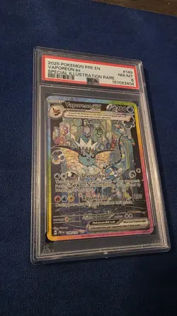 Pokemon Vaporeon ex Prismatic Evolutions Special Illustration Rare #149 PSA 8 - Image 3