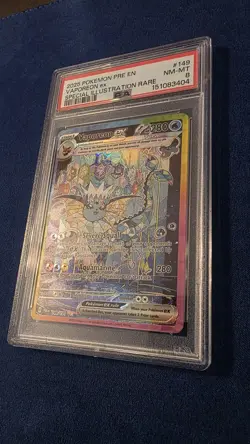 Pokemon Vaporeon ex Prismatic Evolutions Special Illustration Rare #149 PSA 8 - Image 4