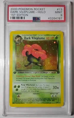 2000 Pokemon Vileplume Holo Team Rocket PSA 9 Mint 13/82 Vintage WOTC Rare - Image 1