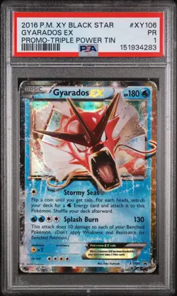 2016 POKEMON XY BLACK STAR PROMO TRIPLE POWER TIN #XY106 GYARADOS EX PSA 1 - Image 1