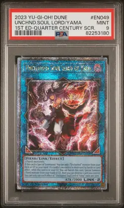 Yu-Gi-Oh Unchained Soul Lord of Yama (Quarter Century Scr) DUNE-EN049 PSA 9 - Image 1