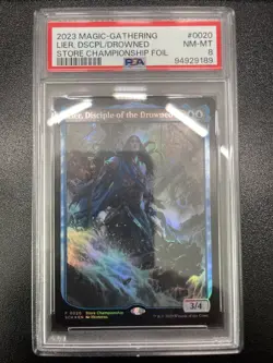 2023 MTG Lier Disciple of The Drowned Store Championship Foil Promo PSA 8 - Image 1